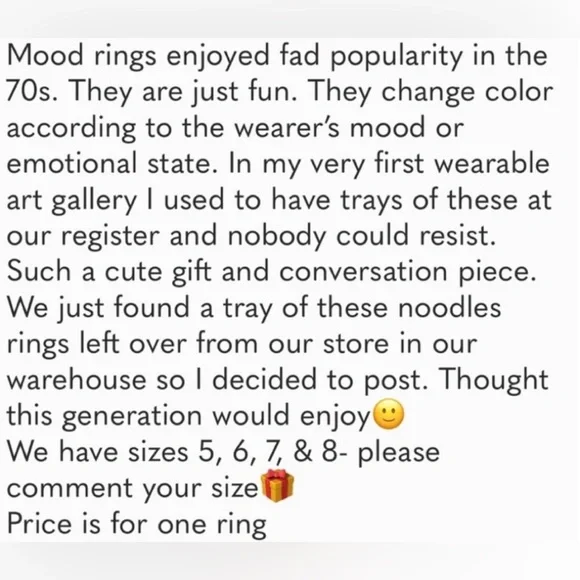 Vintage Genuine Mood Rings sz 5, 6, 7, or 8-boutique - Picture 11 of 14